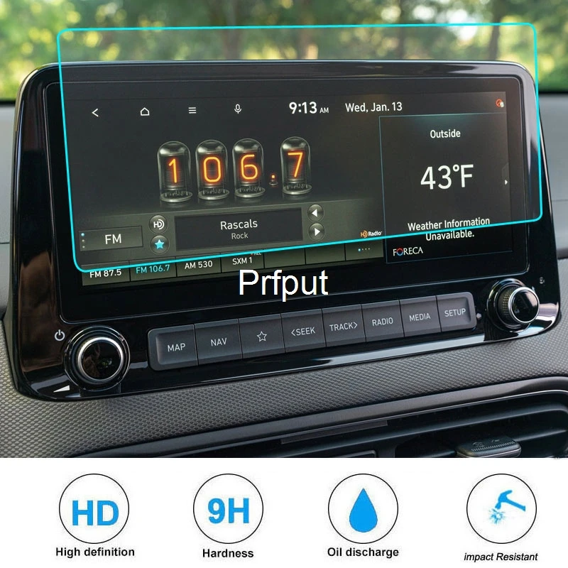 Pellicola salvaschermo per auto per Hyundai Kona 2022 adesivo per pellicola protettiva per schermo in vetro temperato per navigazione GPS per auto