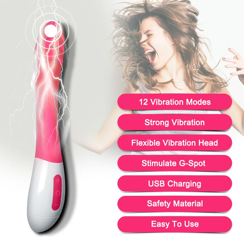 Дилдо вибратор 12 Скоростей AV палочка G spot Массажер Секс игрушки Вибратор в виде