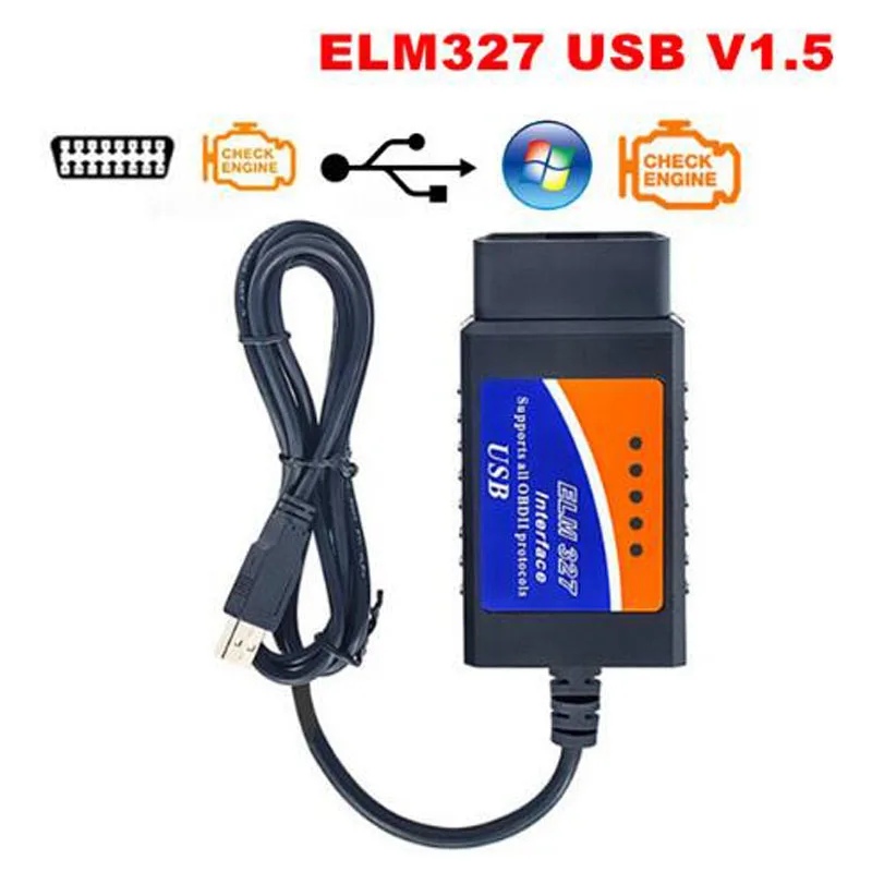 Автомобильный диагностический USB-кабель ELM327 зеленый USB V1.5 поддерживает все