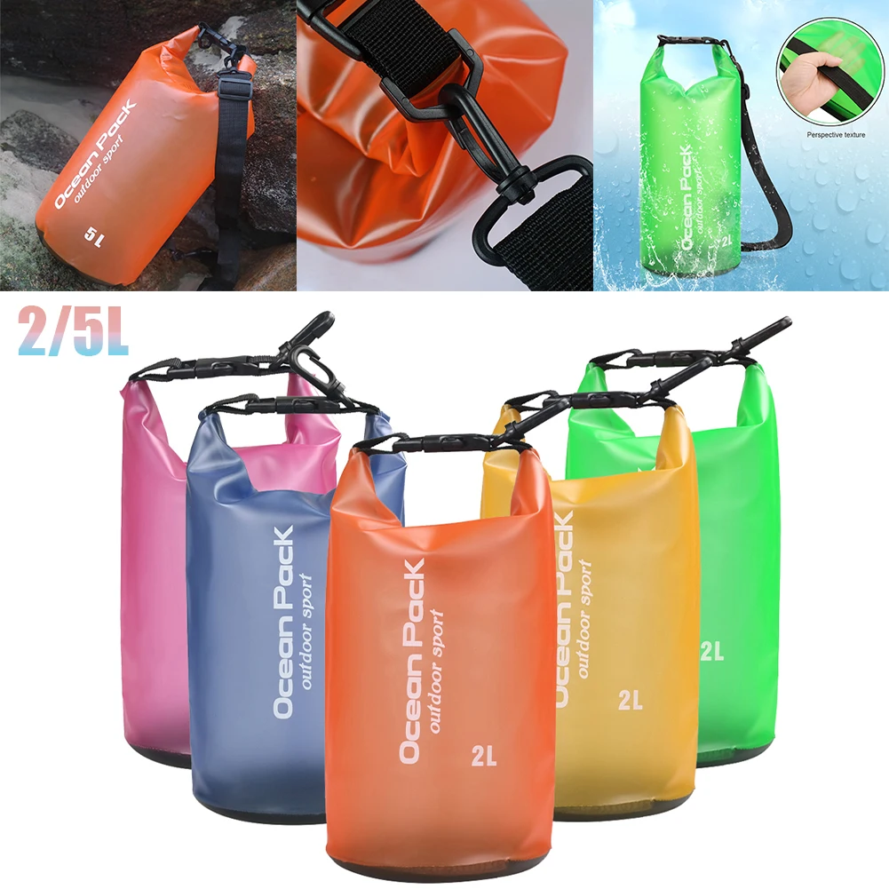 

5L Dry Drifting Bag Sack Storage Pack Waterproof Foldable Rafting Swimming Kayaking Canoeing Trekking Boating Sailing Fishing
