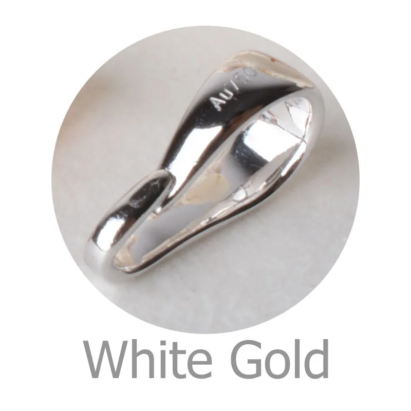 White Gold Твердый 18k карат золотой кулон застежка под ключ разъем, DIY ювелирных изделий - Цвет: White Gold