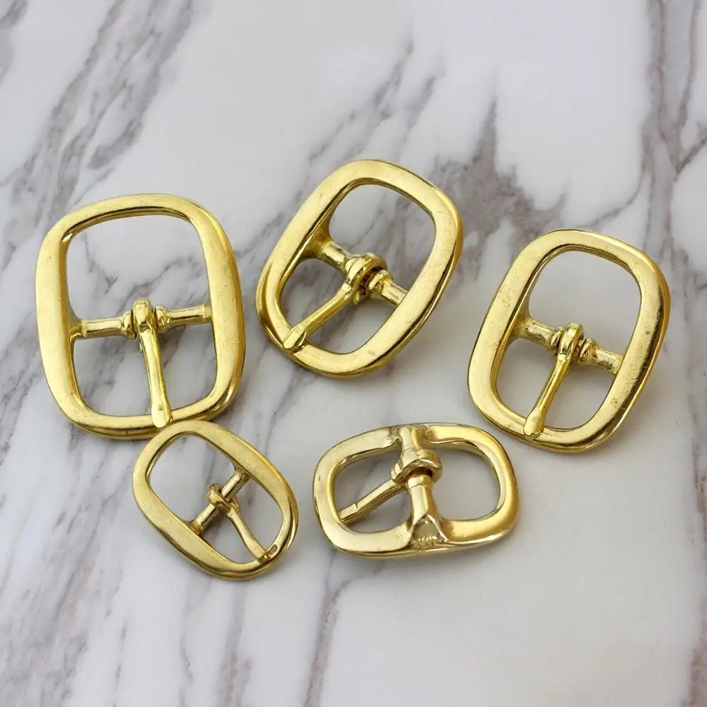 Латунная Тройная скользящая пряжка для ремня Средний центр Бар Пряжка Один Штырь