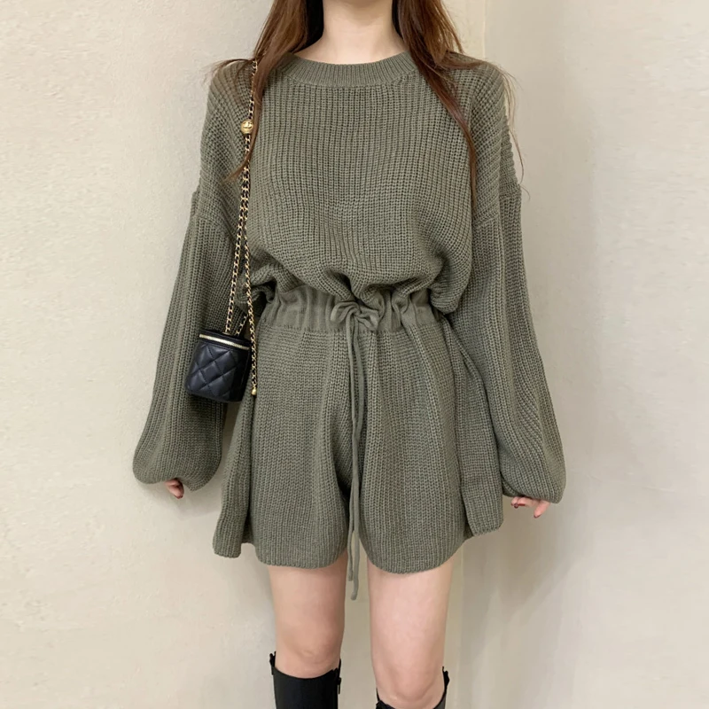 Женский трикотажный комбинезон на завязках повседневный Свободный в Корейском