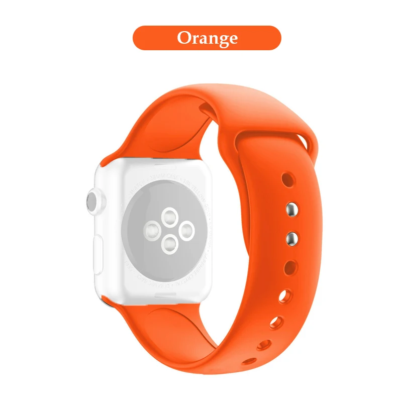 Orange Силиконовый сменный спортивный ремешок 38 мм 40 мм для Apple Watch Series 1 2 3 4 42 мм 44 мм ремешок на запястье для iWatch Sport Edition - Цвет: Orange