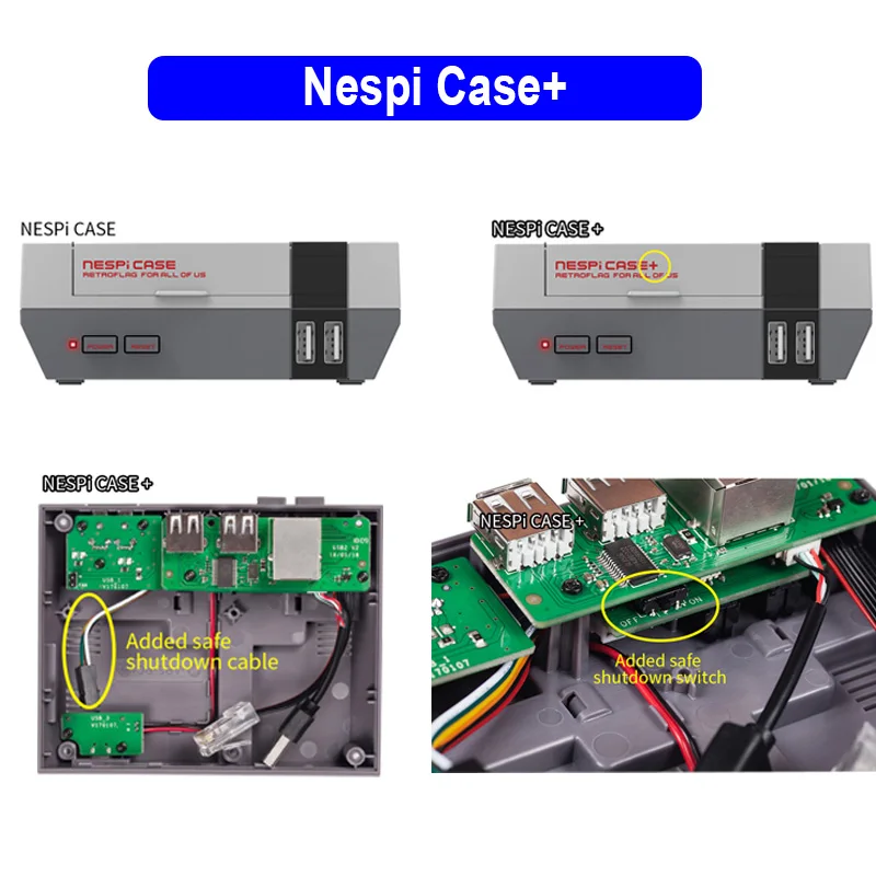 Чехол NESPi + (Plus) Raspberry Pi 3 Model B (B Plus) коробка вентилятор геймпад для Retropie игры NES FS