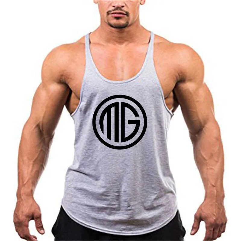 Брендовая Спортивная майка для фитнеса мужская тренажерного зала одежда