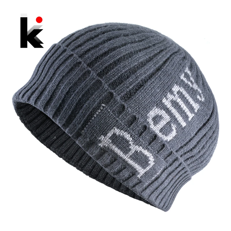 зимняя шапка вязаная бини мужская сплошной цветшерсть теплая женская шапочки
