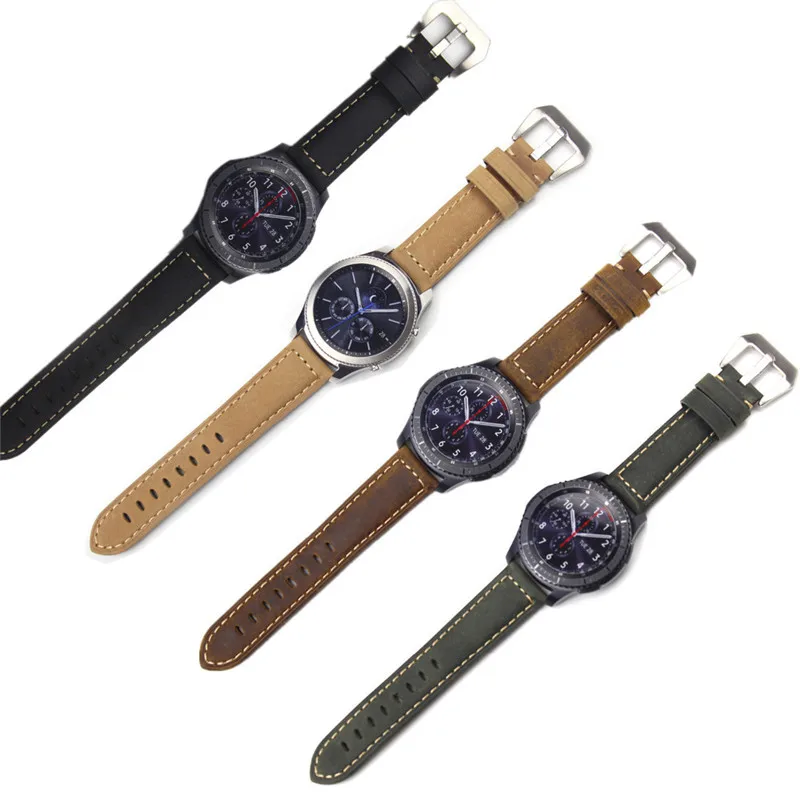 Ремешок кожаный для GTR 47 мм Xiaomi Huami Amazfit PACE/Stratos 3 2 2S браслет Samsung Gear S3 Correa | Наручные