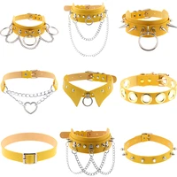 harajuku love shaped choker necklaces for women men fashion leather sexy collar cool neck clavicle chains gothic goth jewelry