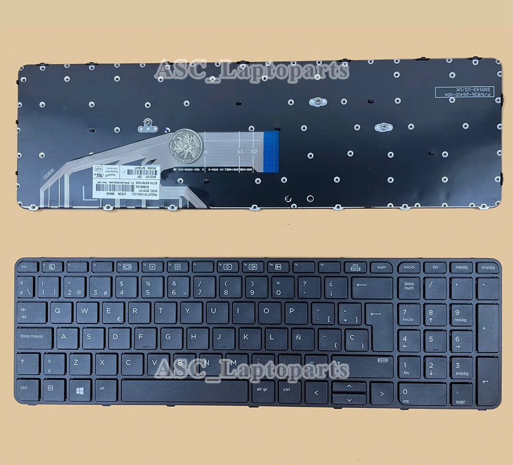 Новая клавиатура с испанской раскладкой для HP ProBook 450 G3 G4 455 470 827028 G4-071 черная рамка