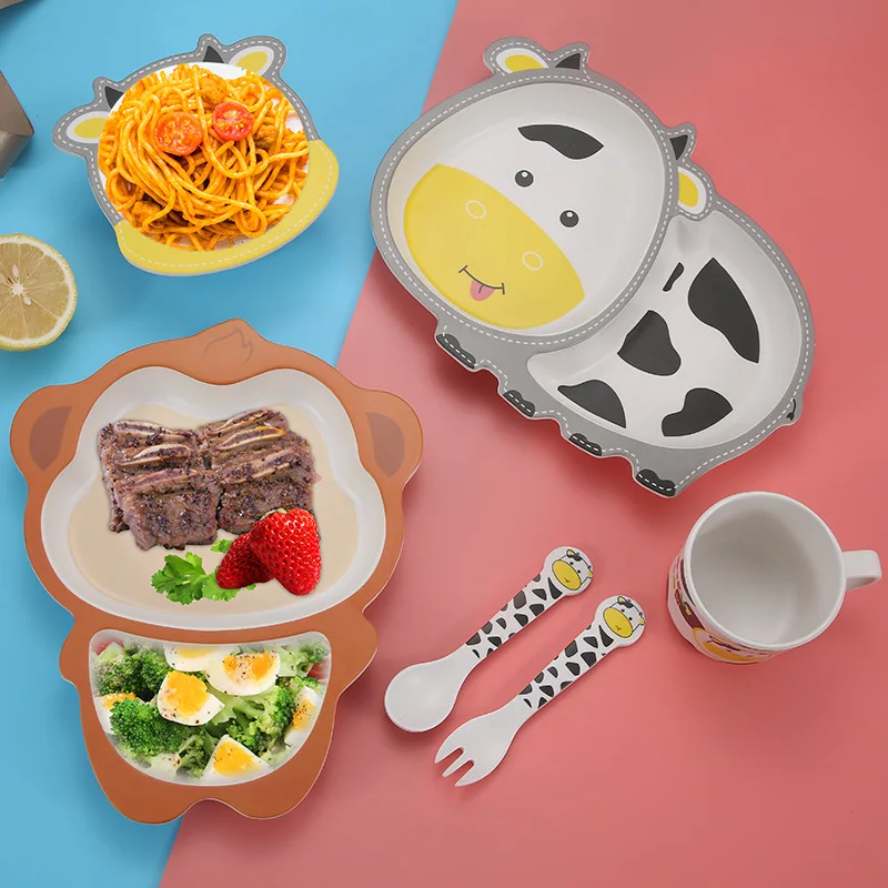 5 шт./компл. ложка вилка подарочный набор натуральная бамбуковая посуда