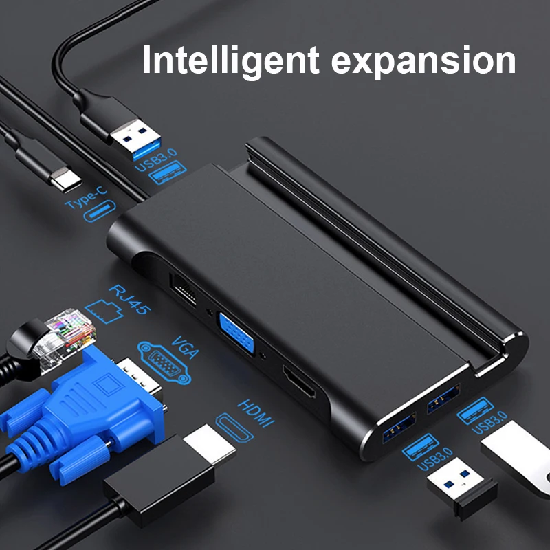 USB C док станция для ноутбука 3 0 HDMI совместимый VGA RJ45 PD концентратор Macbook Pro/air Huawei