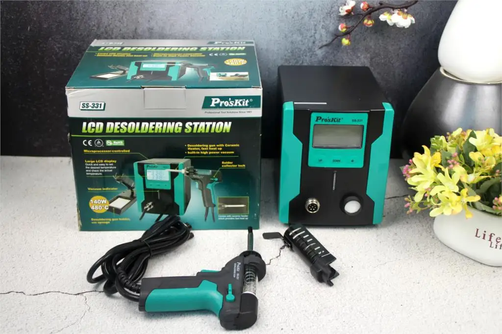 Pro'sKit SS-331H LCD Electric Desoldering Gun Anti-Static Strong Suction Vacuum Desoldering Pump For PCB Board Repair