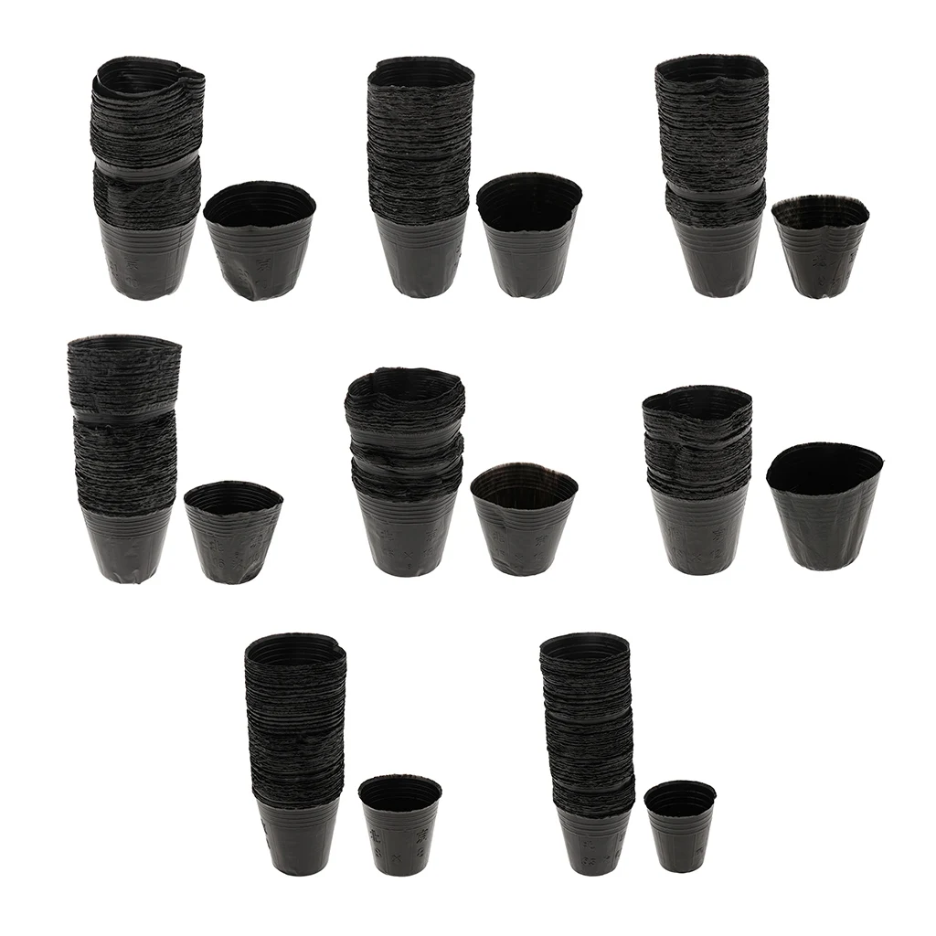 

100 Pieces Nutrition Bowl Seedling Pot Thickened Black Plastic Seedling Bowl