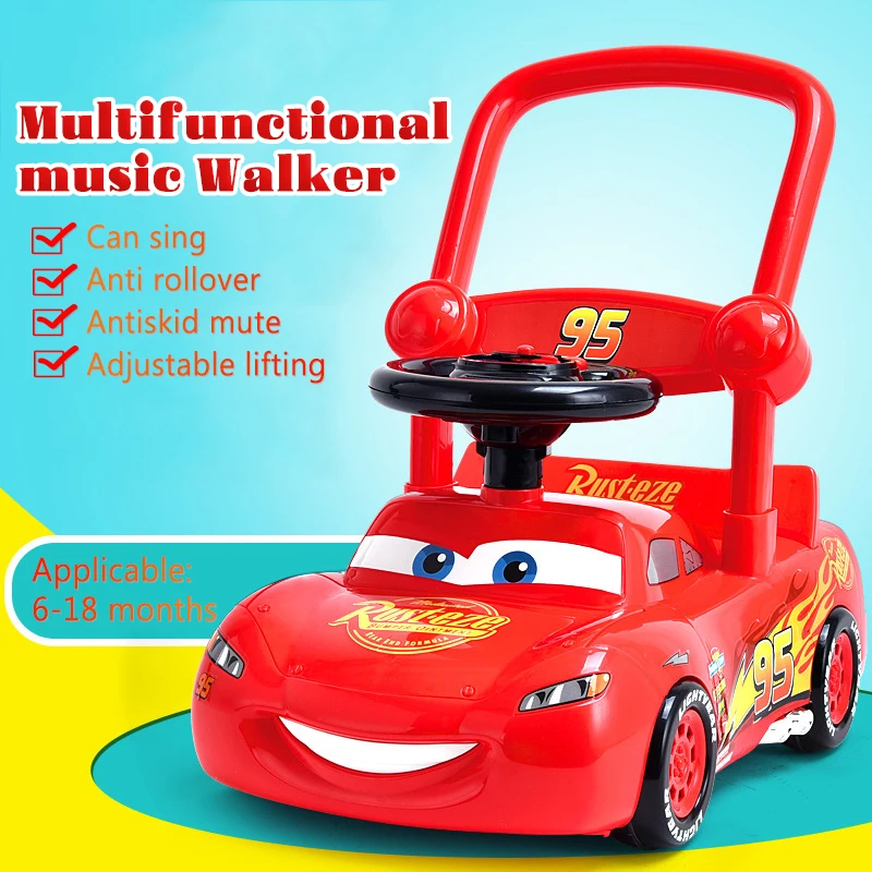 Disney Pixar Lightning McQueen Walker Baby Carriage Music Speed Adjustable Lifting Infant Toddler 6/7-18 Months Children s Toys