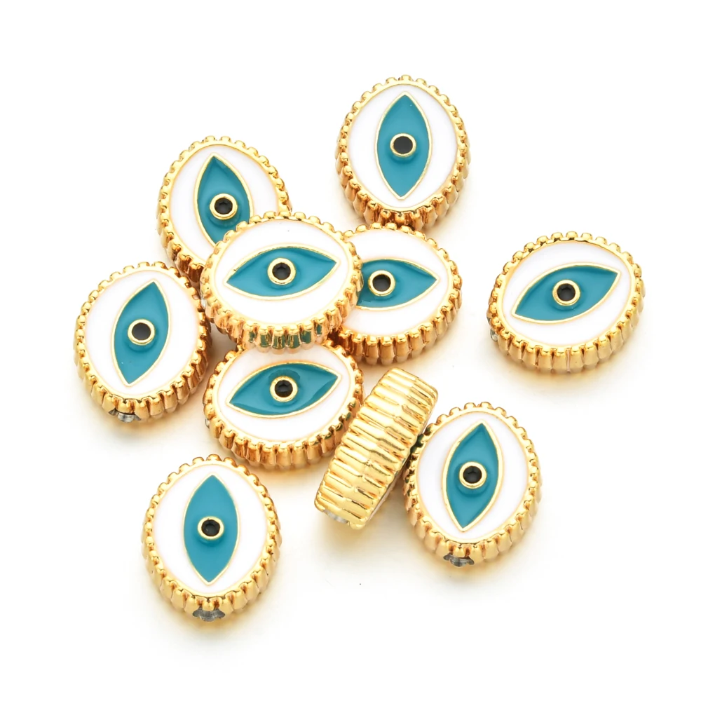 

10pcs/lots Enamel Eye Turkish Evil Eye Jewelry Beads Necklace Pendant Earring Charms Lucky Cute Eye Bracelet Pendant Making
