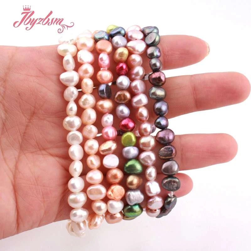 Женский браслет с пресноводным жемчугом ручной работы белого фиолетового