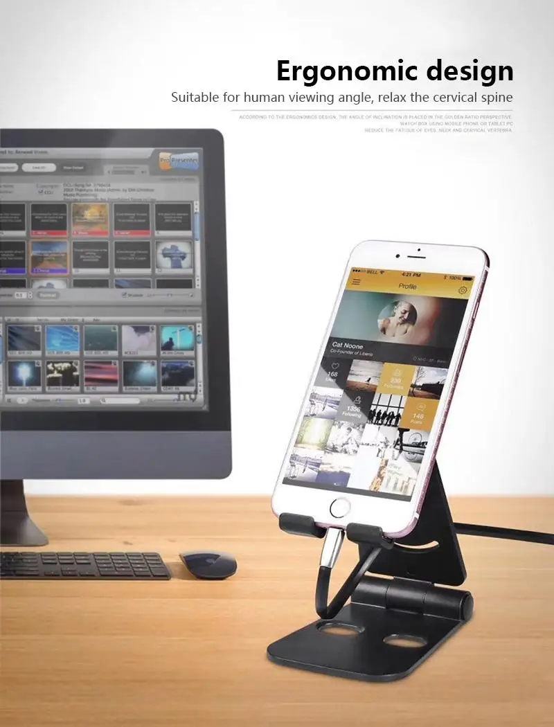 

Mobile Phone Holder Seat Desktop Brackert For IPAD Tablet Charging Base Double Adjustable Mobile Phone Accessories Stand Holder
