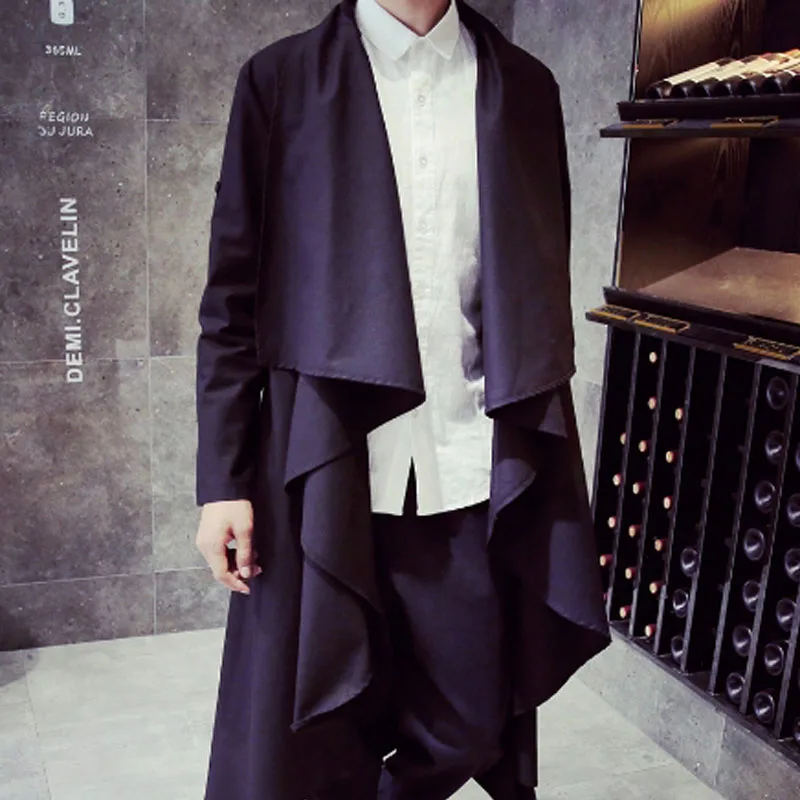 Мужская длинная рубашка асимметричного фасона костюм для ночного клуба DJ singer punk