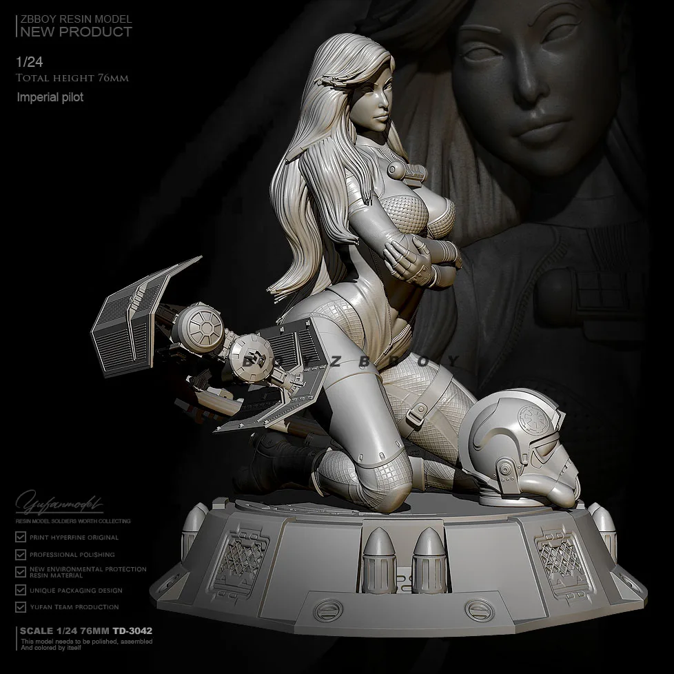 

76mm 1/24 Resin figure model kits DIY toy self-assembled TD-3042