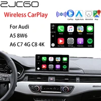 zjcgo car wireless apple carplay android auto interface adapter box for audi a5 8w6 a6 c7 4g c8 4k mmi 2g 3g mib system