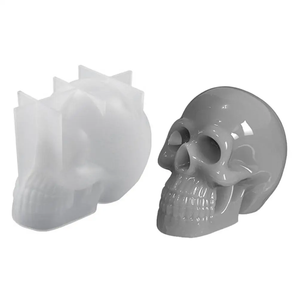 

Halloween Skull Silicone Candle Mold for Handmade Home Desktop Decoration Gypsum Epoxy Resin Aromatherapy Candle Silicone Mould