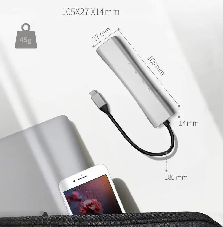 

4-in-1 Docking Station Type-c To HDMI-compatible Usb Docking Station Hub Adapter USB Hub for Macbook Phone Multifunctional