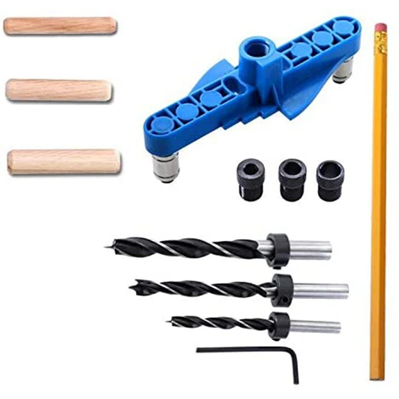 

Dowel Jig with Center Scriber Line Offset System for Working Drilling and Marking