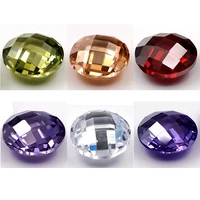 size 410mm round shape double sided checkerboard cut cubic zirconia stone loose cz stones synthetic gemstone for jewelry making