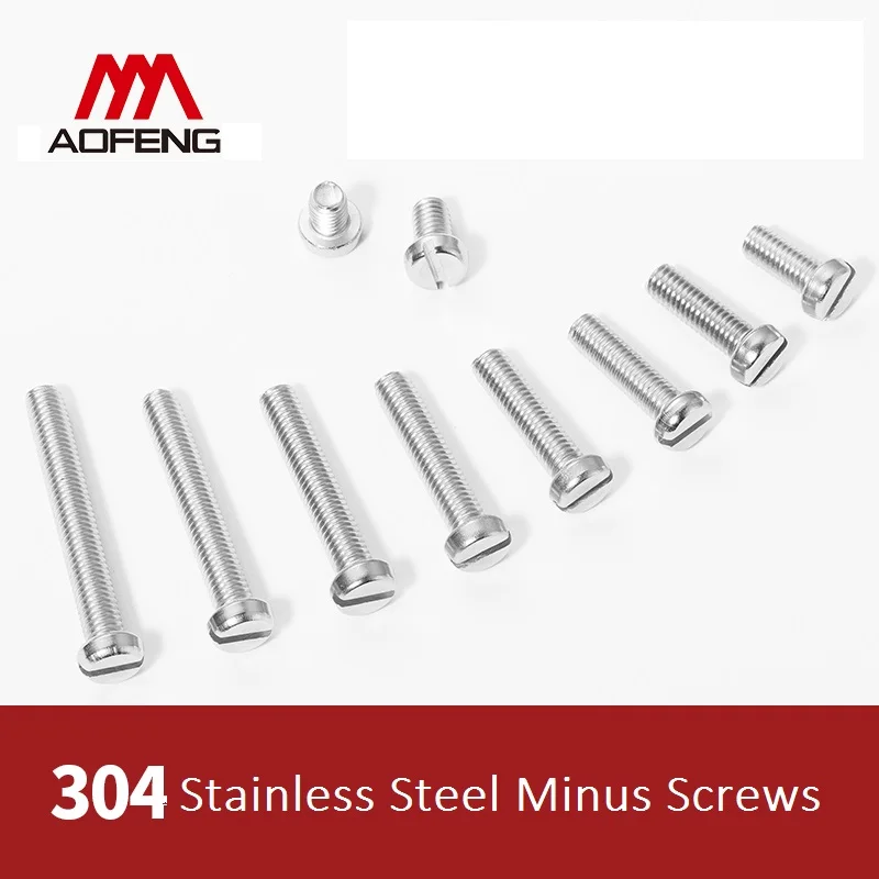

M4 304 Stainless Steel Slotted Screw M4*5 6 8 12 14 118 2022 25 30 35 40 45 75mm Minus Screws M4