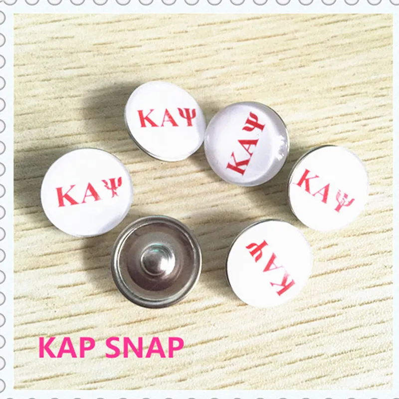 Новые K ALPHA PSI кнопки сплава 18 мм KAP красный и белый оснастки для девочек DIY Шарм
