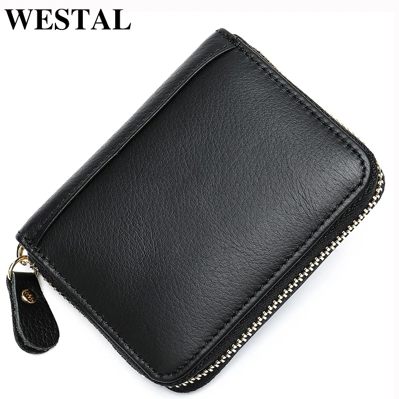 WESTAL мужской кошелек из натуральной кожи для мужчин короткие/тонкие кошельки