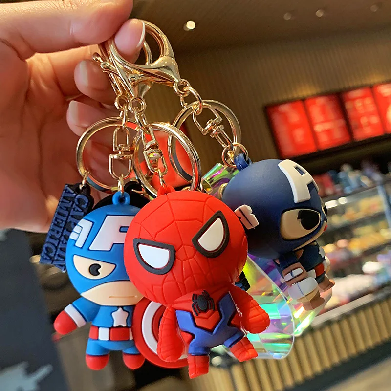 Новинка брелок для ключей Marvel Человек-паук Железный человек Халк Мультфильм