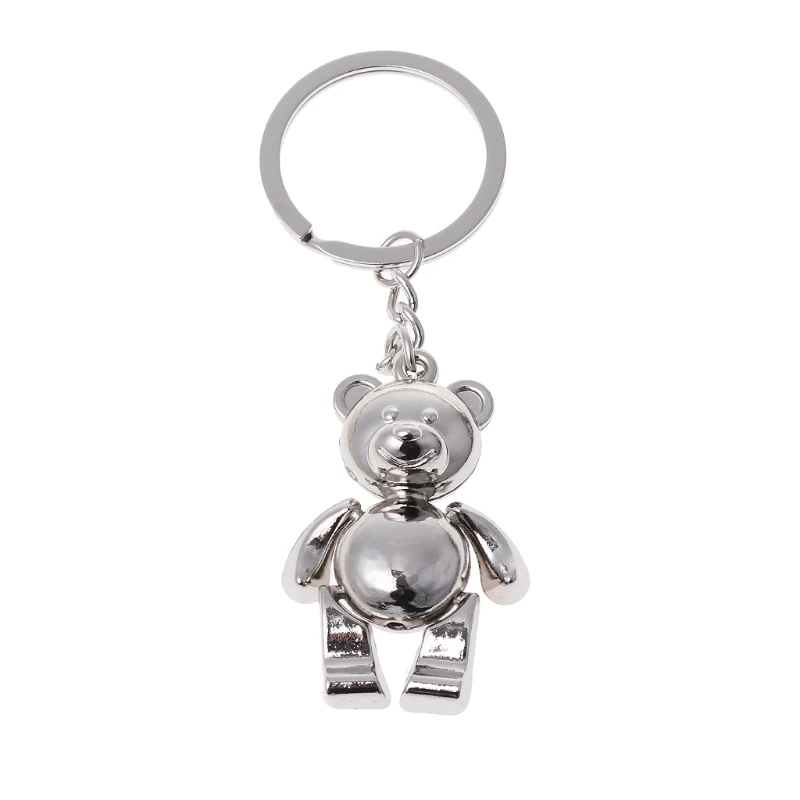 

Y166 Metal Movable Bear Keychain 3D Animal Kering Women Car Handbag Charm Accessory