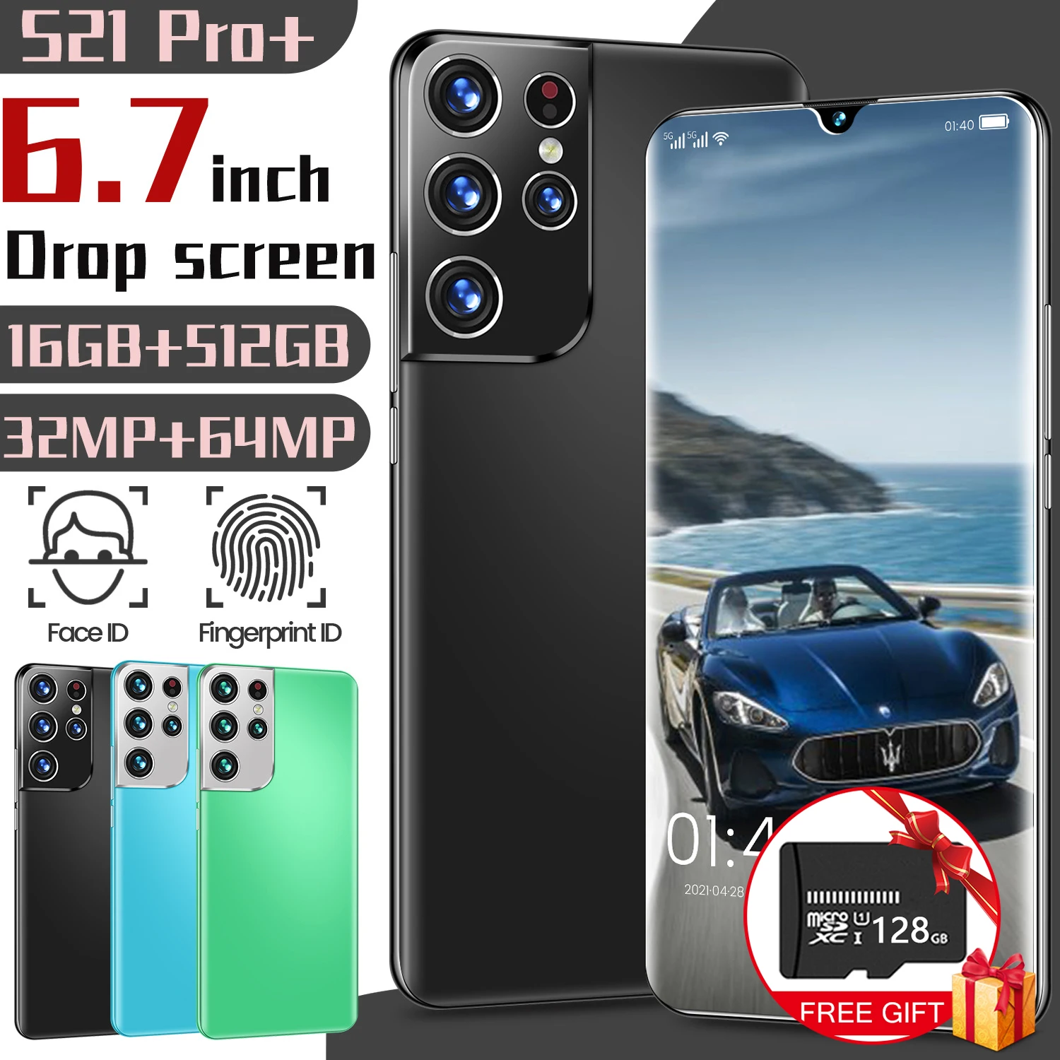 

S21 Pro+ Newest Global Version MTK6889 6000mAh 16GB 512GB 5G 6.7inch Mobile Phone 10 Core Cellphone 4G LTE Smartphone Network