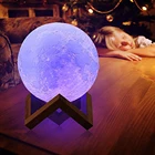 Новинка перезаряжаемый 3D принт Луна светодиодный светильник лампа сенсорный переключатель диммер настольная лампа Спальня украшение для книжного шкафа креативный подарок для детей