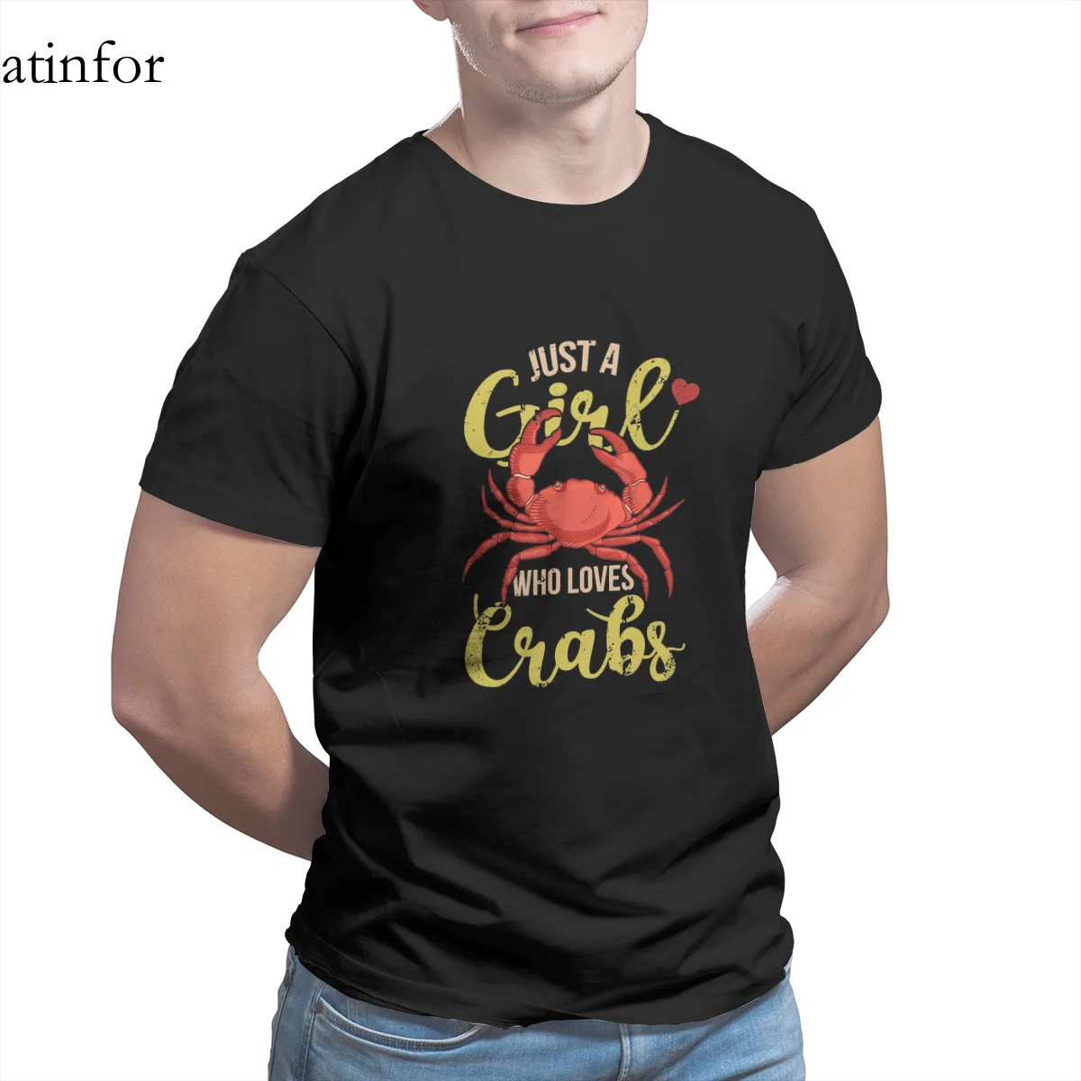 

Just a Girl Who Loves Crabs The Crabs Your Eat Essentials Custom 100% Cotton Funny Tops T-shirt 22293