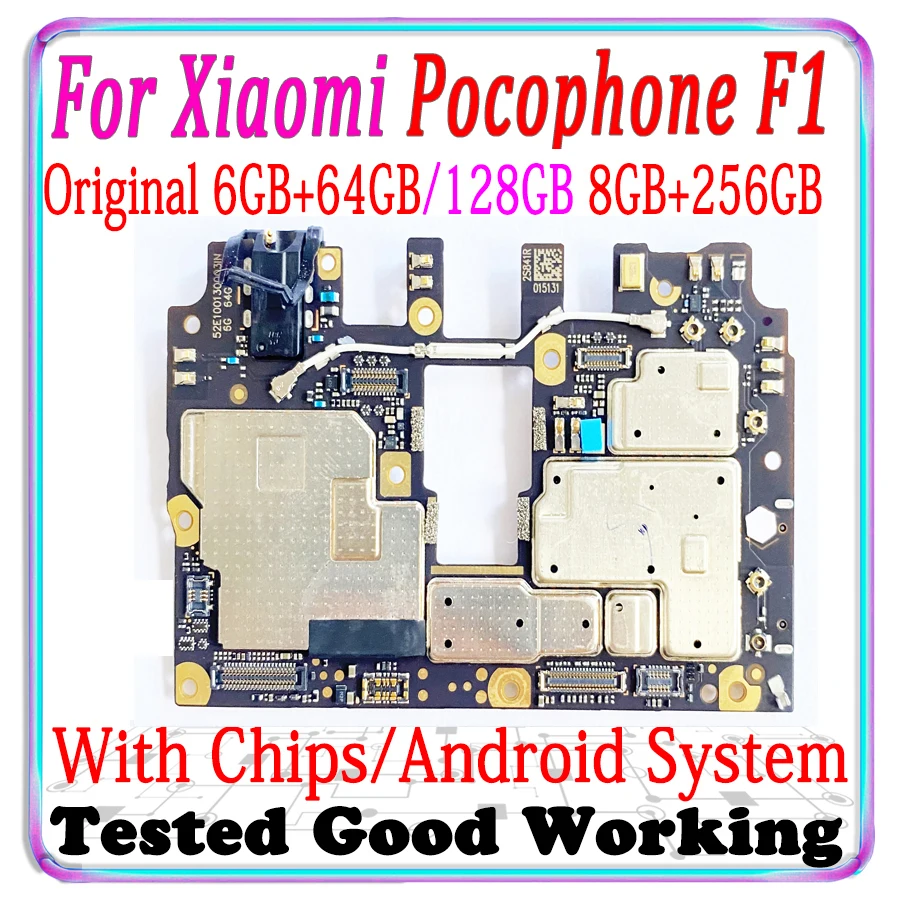 256 Гб телефон для Xiaomi Pocophone Poco F1 материнская плата 128 64 логическая оригинальная