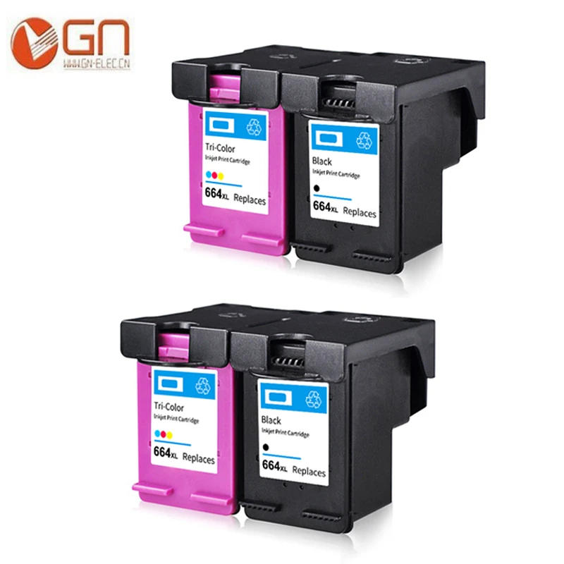 4PK GN 664XL сменный картридж для принтера для hp 664XL 664 для hp с чернилами hp DeskJet 1115 2135 3635 1118 2138 3636 3638 4536 4676 принтер - Цвет: 4PK
