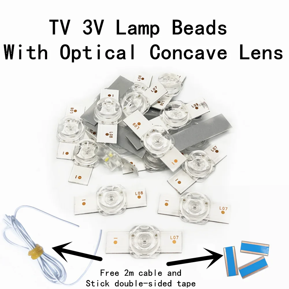 

3V SMD Lamp beads Concave Lens Lamp Beads With Concave Optical Lens Fliter For for 32-65 inch LED Backlight Strip TV Repair