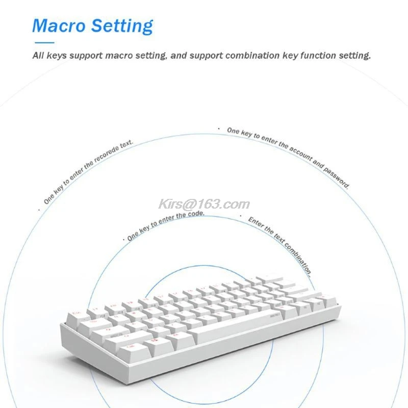 60% механическая клавиатура Bluetooth-совместимая с 4.0 Type-C RGB 61 клавиши Вишневый синий