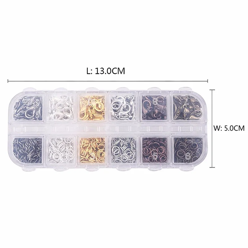 6 цветов/коробка смешанный крючок с застежкой карабином 5 мм Открытое кольцо