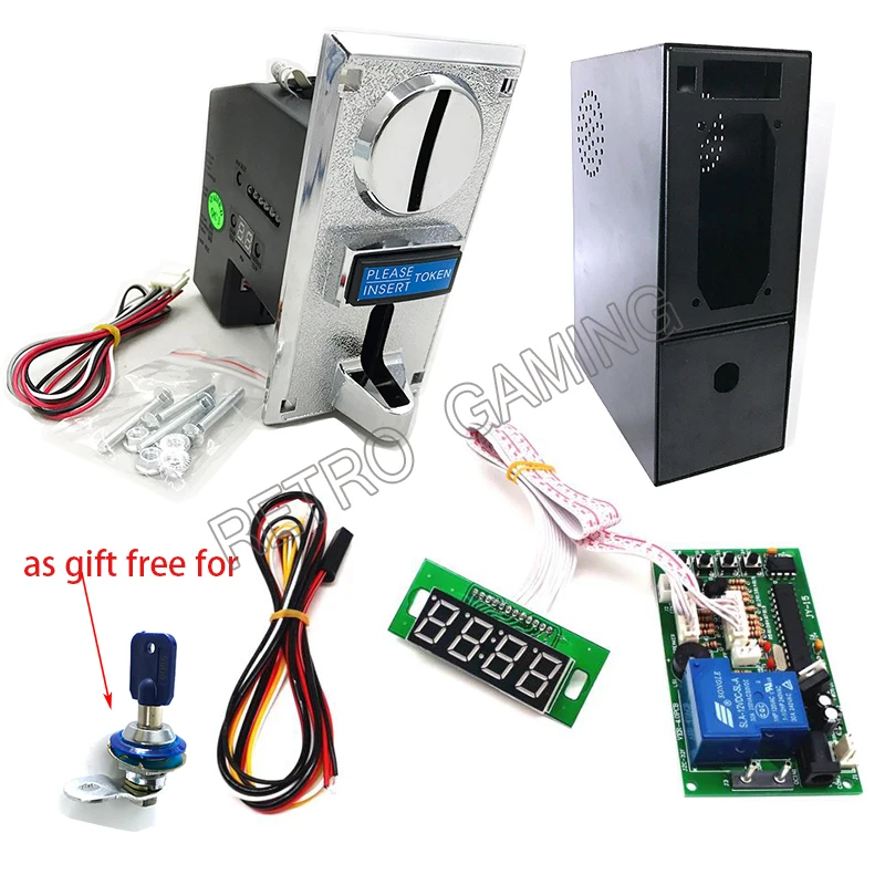 

Arcade Parts Kit 616 Multi Coin Acceptor JY 15B Timer Board Time Control Metal Empty Cash Box for Massage Chair Retro Gaming