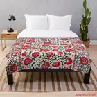 Плед с цветочной вышивкой в стиле сузани из Узбекистана, одеяло Fleeceon для кроватикроваткикушетки, для взрослых, маленьких девочек и мальчиков, детский подарок