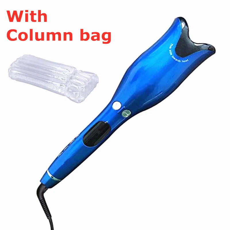 Blue with bag Профессиональные локоны для завивки волос 1 дюймов, керамические вращающиеся электрические локоны для завивки волос, Автоматические щипцы для завивки волос для всех типов волос - Цвет: Blue with bag