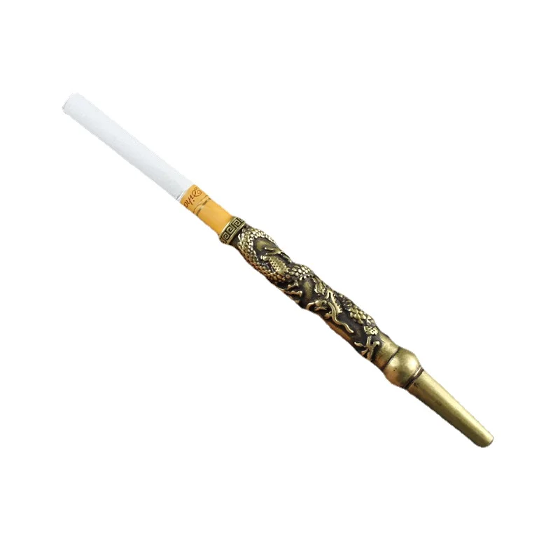 

Retro Brass Smoke Dragon Cigarette Holder Fillter Tobacco Pipe Creative Smoking Pipe Smoking Accessories Husband Father's Gift