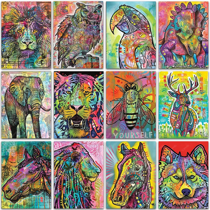 

5D DIY Diamond Painting kit animal Flamingo Wolf Horse Tiger Full Square&Round Diamond mosaic embroidery Cross stitch home decor