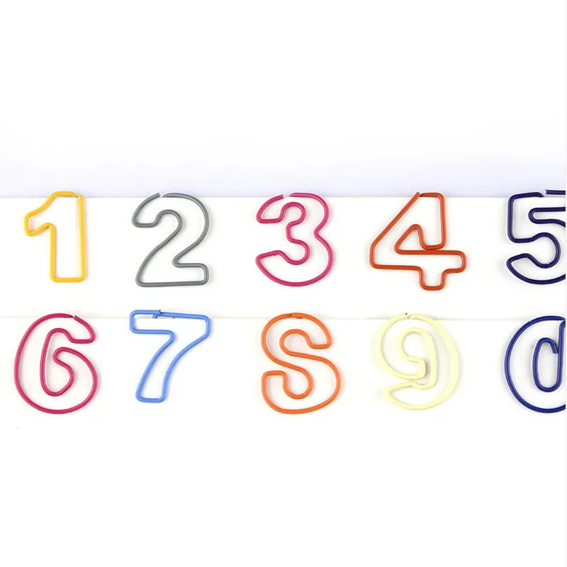 

10Pcs/lotCreative Digital Shape Teacher Gift Photo Ticket Paper Clip Stationery School Office Supplies Cute Book Stationery
