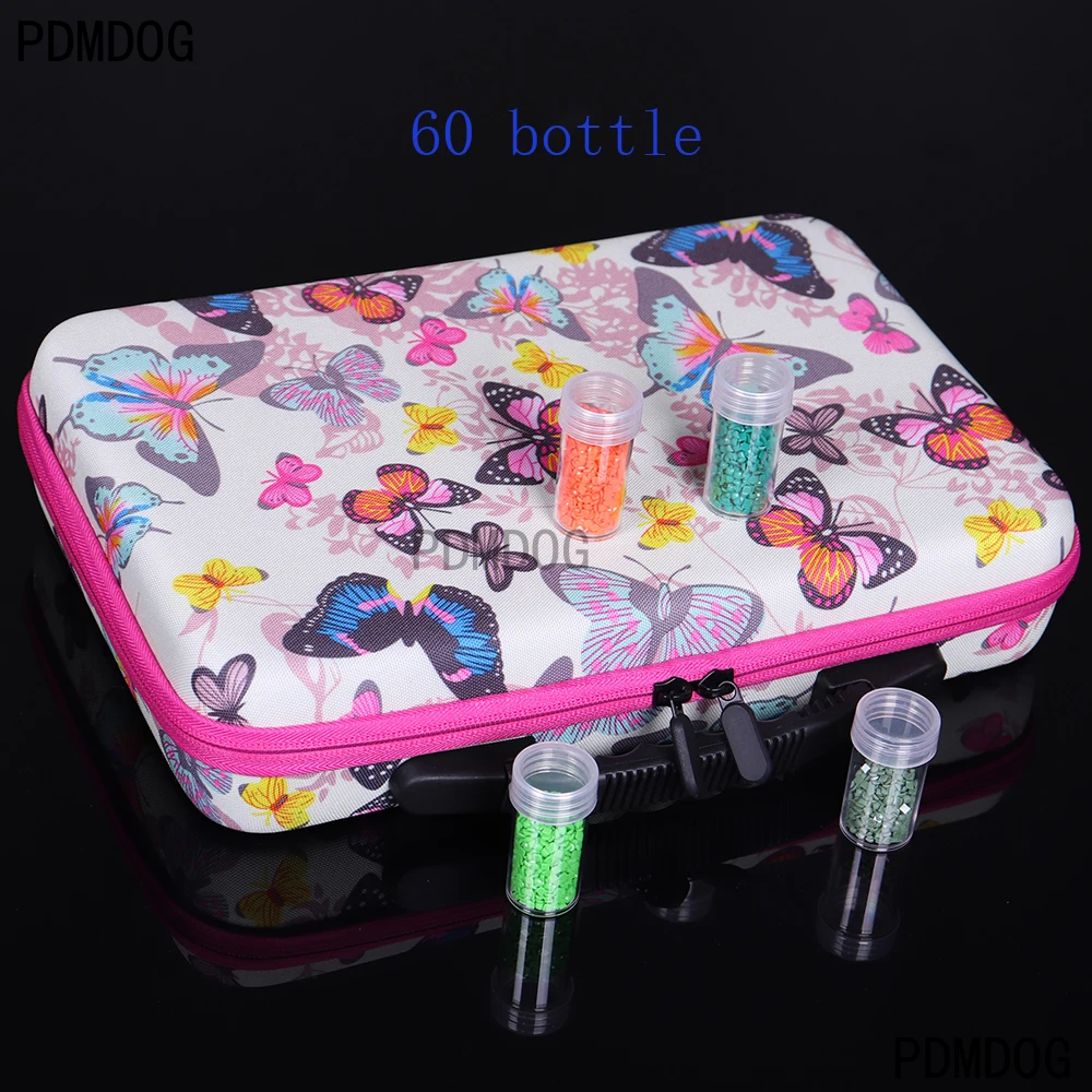 

60/70/80 Bottles butterfly 5d Diamond Painting Accessories tools Storage Box Carry Case diamant painting tools Container Bag