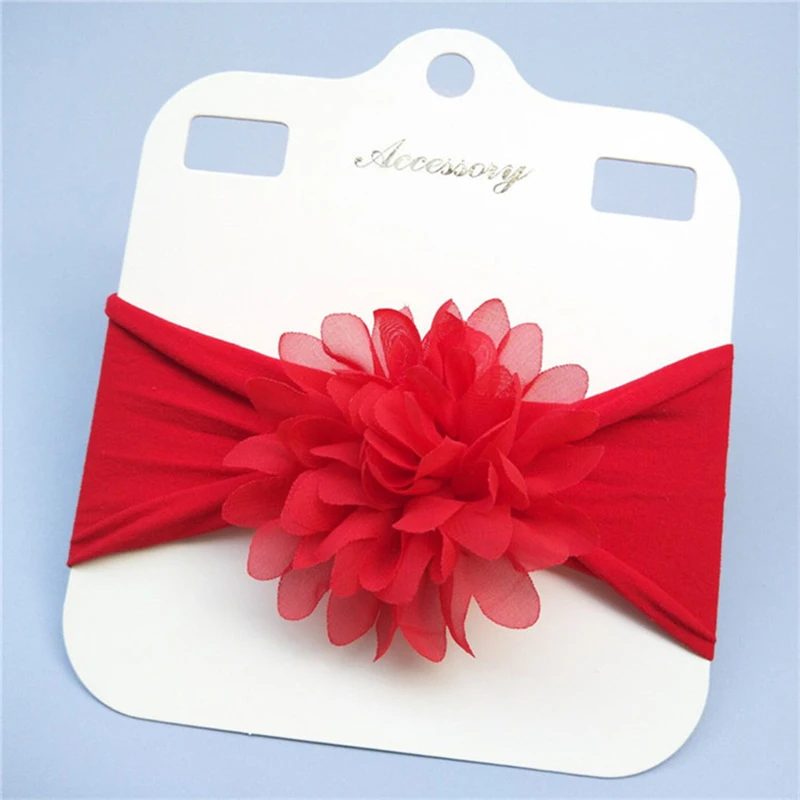 1PCS Chiffon lace flower baby headband Knot Bow Nylon Headbands Soft Hairwear Hair Accessories for Girls Kids | Мать и ребенок